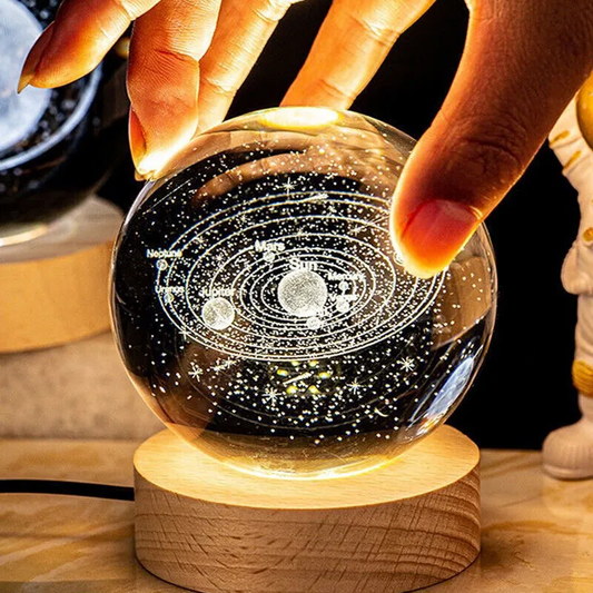 Galaxy Crystal Ball LED Night Light: A 3D Moon or Planet Lamp for Home Decor and Gifts