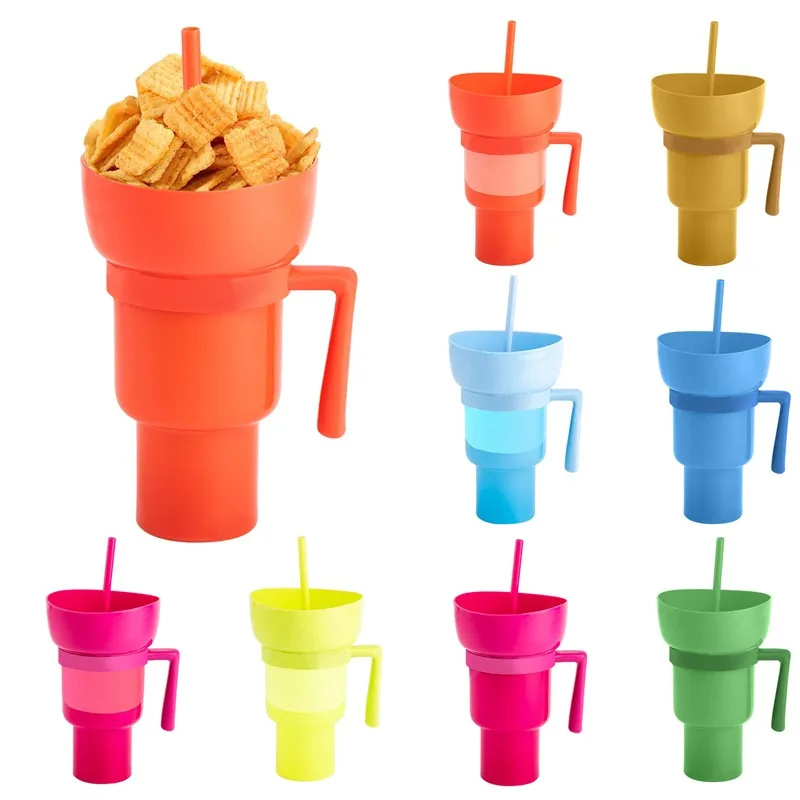 Stadium Tumbler Popcorn Drink Cola Cup 2 In 1 Snackies Cup