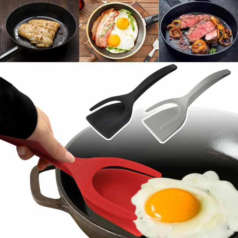 2-in-1 Spatula and Tongs for Breakfast Foods