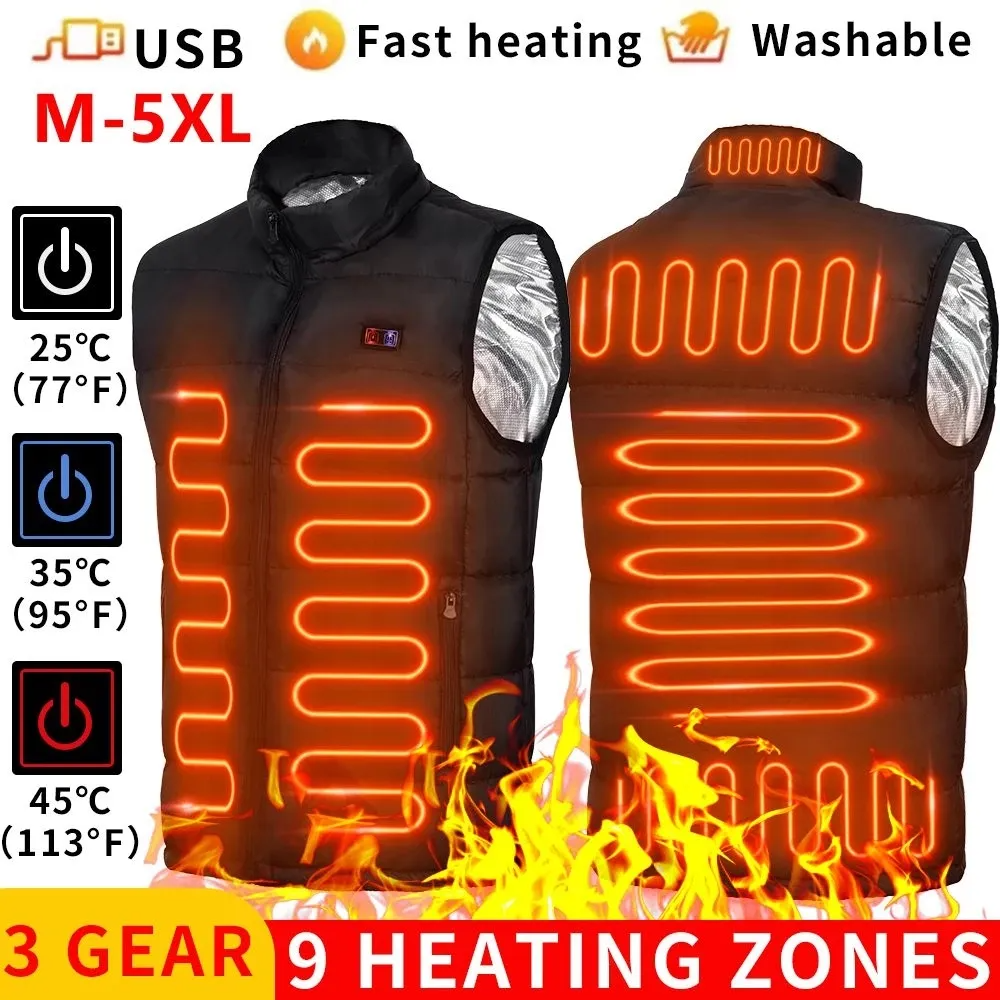 9 Heated Vest Zones Electric Heated Jackets