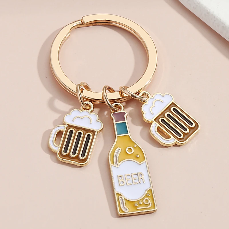 Enamel Keychain Beer Key Ring