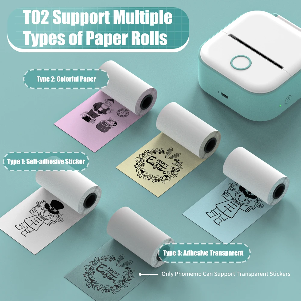 Phomemo T02 Portable Mini Wireless Thermal Pocket Printer