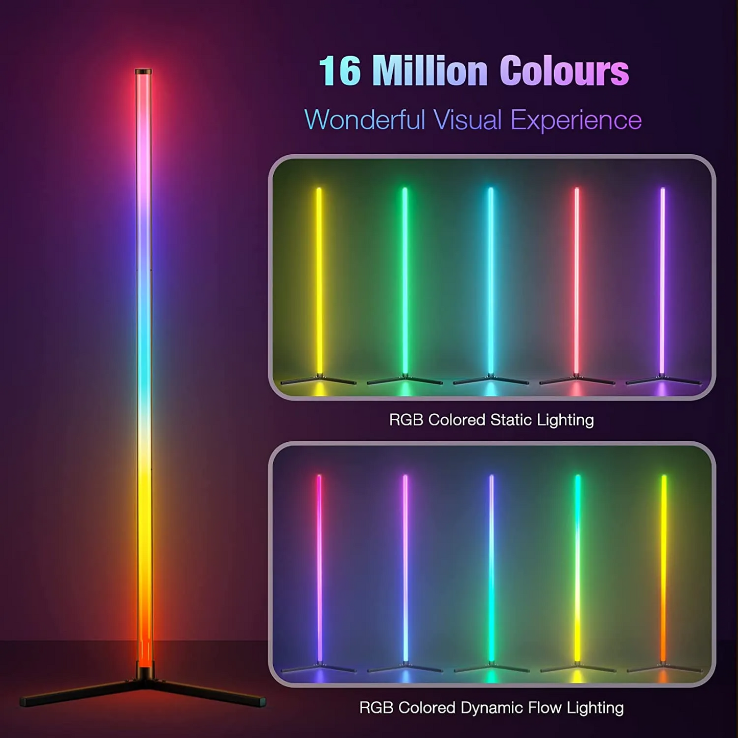 Music Sync RGB Floor Lamp with 16M Colors and App Control