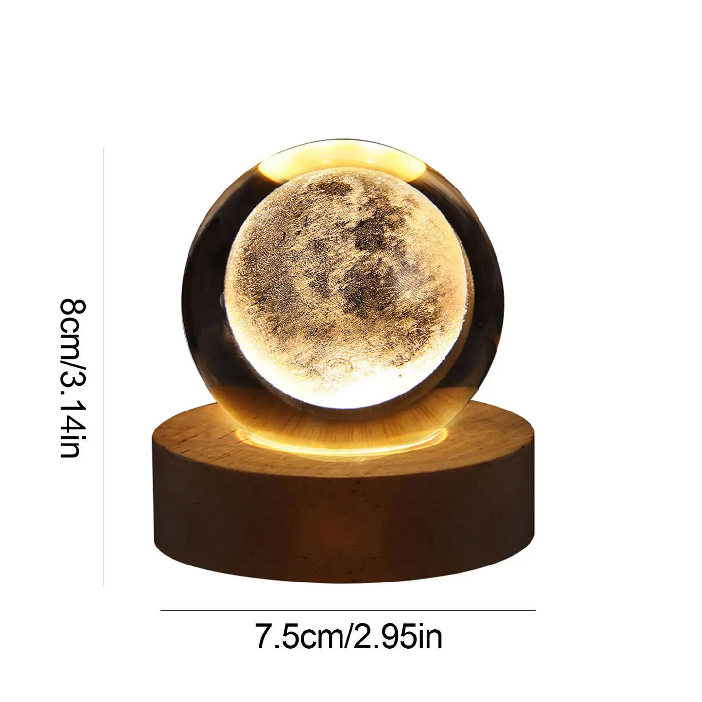 Galaxy Crystal Ball LED Night Light: A 3D Moon or Planet Lamp for Home Decor and Gifts