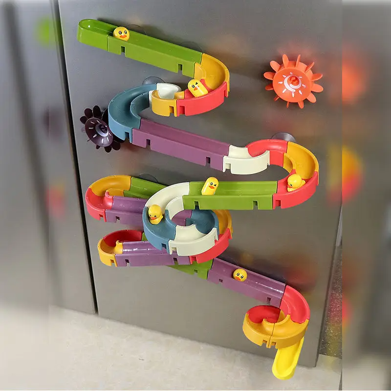 Rainbow Duck Slide and Pipeline Bath Toy Set