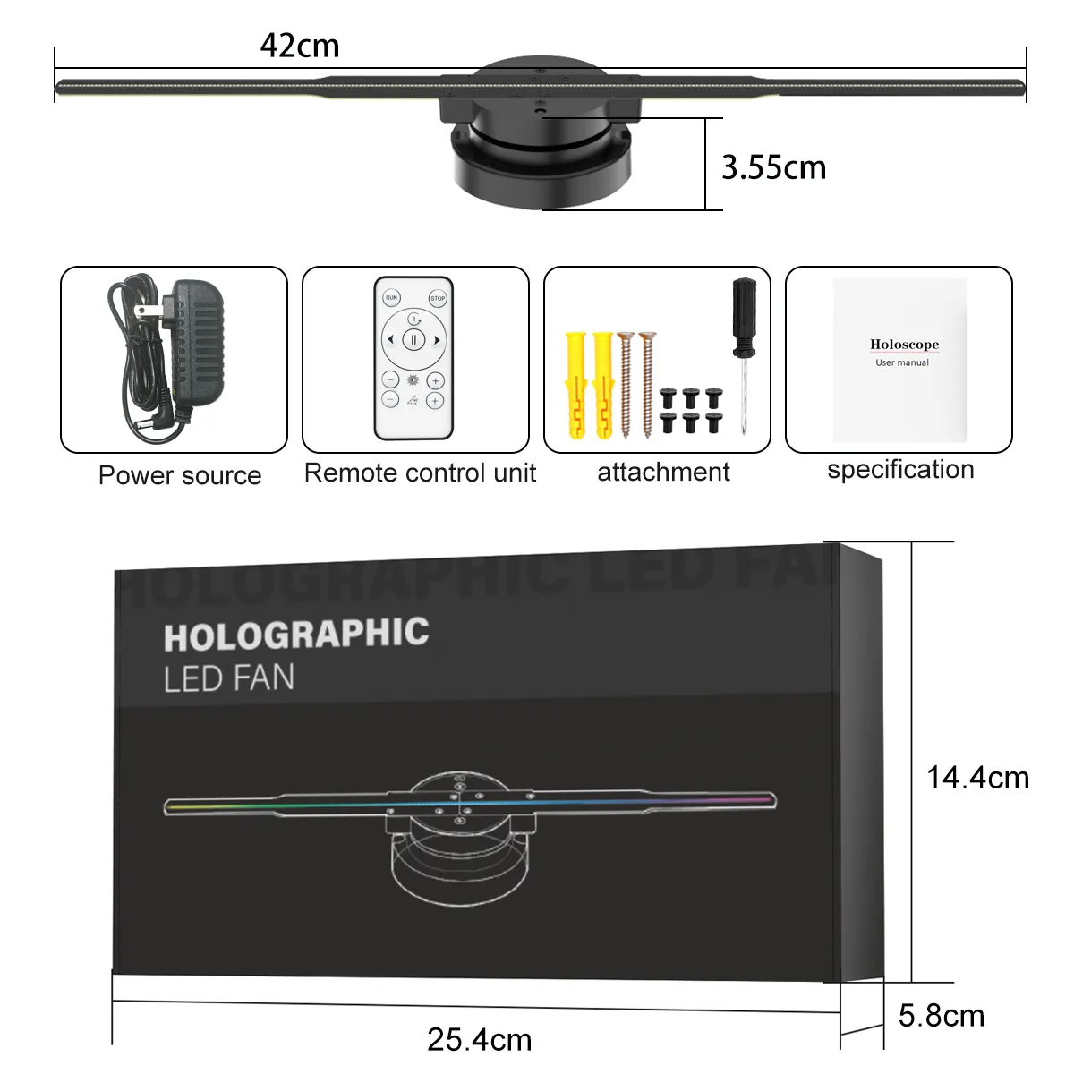 3D HD Hologram Fan Projector SD 42cm!