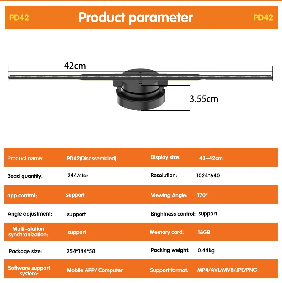 3D HD Hologram Fan Projector SD 42cm!